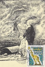 PERICLE FAZZINI CARTOLINA FILATELICA 1991- MAXIMUM CARD 