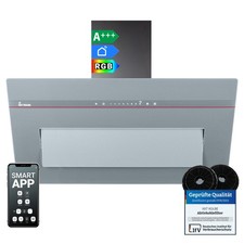 Cappa aspirante 90 cm ricircolo aria scarico senza testa cappa a parete cappa inclinata grigia Wi-Fi