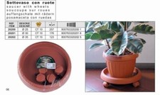 Sottovaso in plastica con ruote colore terracotta 30 cm bama