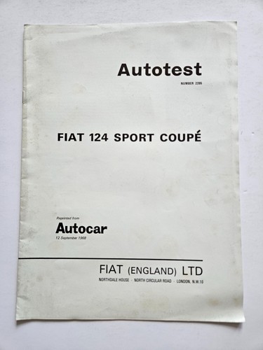 Fiat 124 sport coupe autocar - coupe,