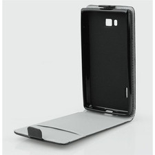 Custodia ecopelle nera flip - ecopelle,