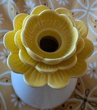 Next Vaso diffusore fiori ceramica VUOTO bianco e giallo floreale 