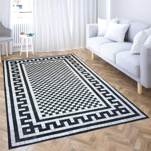Tappeto geometrico pelle di - tappeto,
