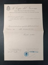 documento originale storico PROMOZIONE CONSOLE Aubrey firma MUSSOLINI 1934