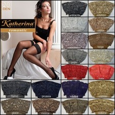 Katherina Romantic calze classiche da donna elastan pizzo silicone corona 20 Den