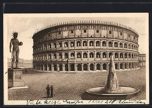 Cartolina roma colosseo - cartolina, roma,