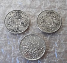 LOTTO  3 MONETE ARGENTO  2 FIORINI E 5 FRANCHI