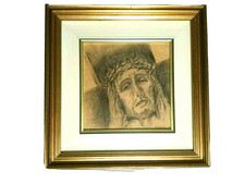 DIPINTO DISEGNO SU LEGNO FIRMA