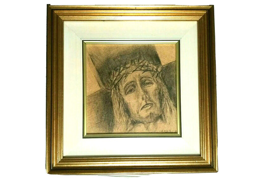 Dipinto disegno legno firma - disegno, su