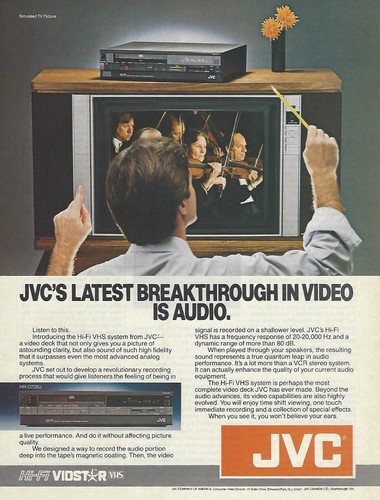 Pubblicità jvc vhs vcr - jvc, hi-fi