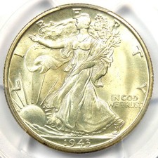 1943-S Mezzo Dollaro Liberty Camminando 50C - PCGS MS66+ Più Grado - Valore $875!