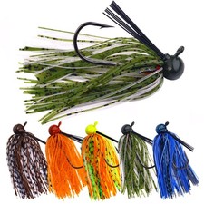 5 pezzi maschere da calcio senza erbacce testa esca esca gomma gonna basso 7 cm/13 g