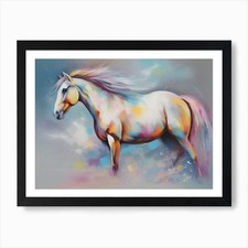 White Horse 7 Art Print Framed
