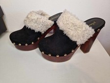 Zoccoli Con Pelo Neri Tacco 10 - Numero 38 - Primadonna - Scarpe Donna - Sandali