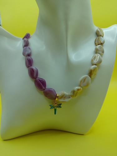 Collier femme perles resine - collier,
