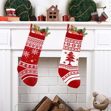 Calze Natale Calze Di Babbo Natale Set Di 2, 46 Cm,Calze Befana Gigante,Calze Di