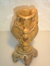 Antico vaso in pietra di giada cinese Art Nouveau XIX secolo