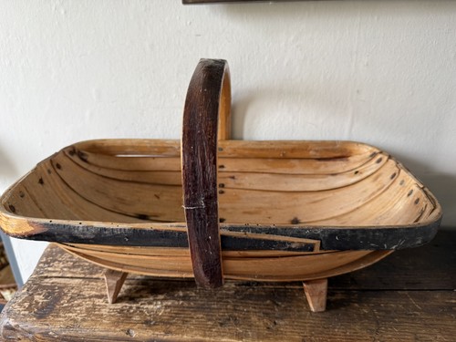 Vintage old wooden trug - wooden,
