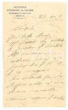 1921 GENOVA Lettera don Giovanni MINOZZI su Comitato Onoranze - AUTOGRAFO