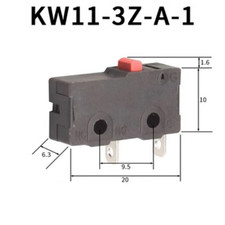 10 PZ KW11-3Z-A-1 Micro Interruttore 2/3Pin NO/NC Mini Interruttore di Limite 5A 250VAC