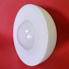 Applique da parete rotonda in vetro al latte opalino retrò metà secolo luci