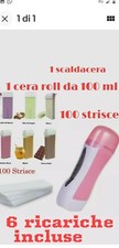 KIT SCALDARULLO + 100 STRISCE CERETTA + 6 RICARICHE RULLO SCALDA CERA ROLL ON