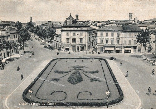 De266 cartolina prato - prato, piazza