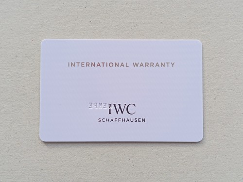 Iwc garanzia guarantee - iwc,