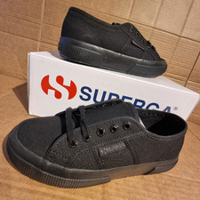 Scarpe da ginnastica Superga 2750 Cotu Classic UK3.5 da donna nere complete in tela premium