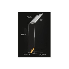 LEGGIO IN PLEXIGLASS ESPOSITORE DA PAVIMENTO PORTA AVVISI CORNICE A SCATTO A4