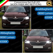 CONVERSIONE FARI FULL LED SKODA FABIA MK3 RESTYLING 16000 LUMEN LED CANBUS