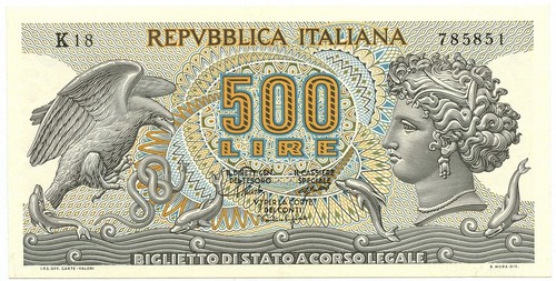500 lire biglietto stato - di,