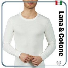 Maglia Intima LANA COTONE uomo Maglietta Maniche Lunghe Invernale Manica Lunga