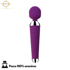 MASSAGGIATORE VIBRATORE USB CLITORIDE VAGINALE ANALE DILDO DONNA VIBRANTE 20CM