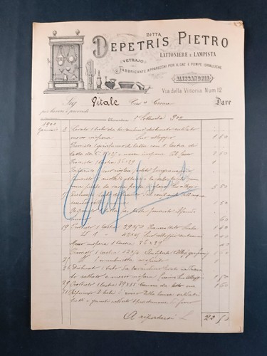 Fattura antica ditta depetris - fattura,
