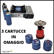 FORNELLO A GAS DA CAMPEGGIO PORTATILE 1 FUOCO CON CARTUCCE BOMBOLETTE GAS BUTANO
