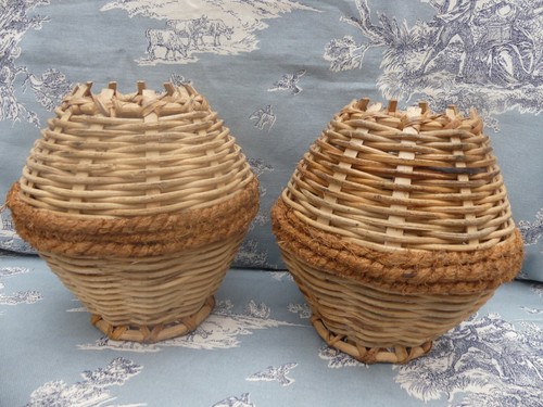 Lampes abat jour en rotin - 2,