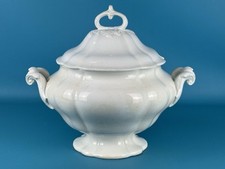 S.C. Richard Antico Vaso Zuppiera Barocchetto In Ceramica Bianca  Inizio XX Sec.