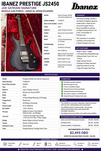 Ibanez joe satriani - satriani, js2450