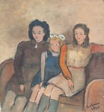 Giorgio Ceccherini ( Padova 1908-Milano 1980 ).Sul divano 1946 .Olio su tavola  