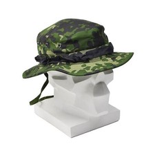 Cappello boonie mimetico originale danese militare M84 berretto tropicale estivo tesa larga NUOVO