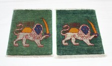 Originale Persiano Gabbeh Ghashghai 2 Pz Tappeto Orientale 60 Cm X 40 Cm Nuovo