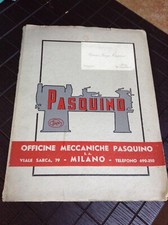CATALOGO D’EPOCA OFFICINE MECCANICHE PASQUINO MILANO PRIMI 900 27 PAGINE TORNIO