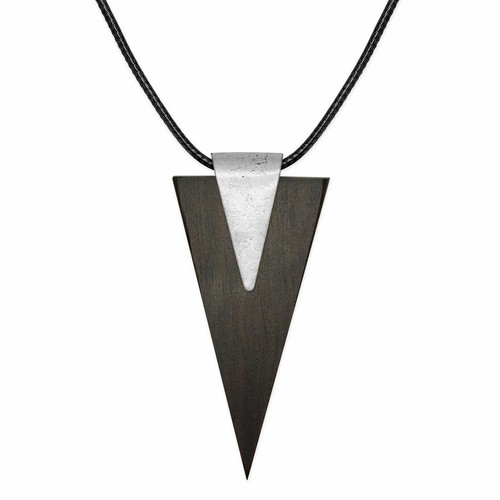 Collana con legno metallo - collana, legno/metallo