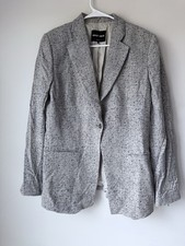 GIORGIO ARMANI Giacca Blazer Made In Italy Bottoni Texturizzata 48 Donna Grigio
