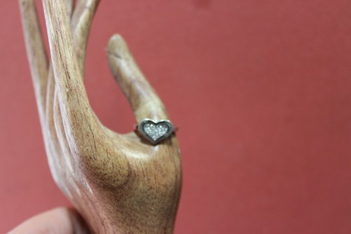 Anello acciaio cuore strass - acciaio,