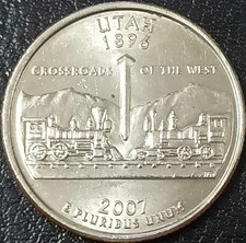 STATI UNITI AMERICA MONETA QUARTO DI DOLLARO UTAH 2007 CIRCOLATA
