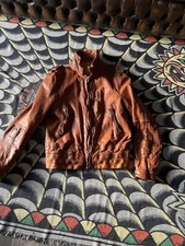 giubbotto in pelle uomo Neil Barrett marrone taglia S 