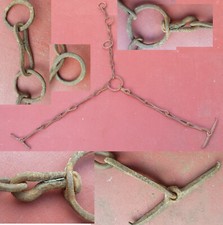 VECCHIA CATENA DA MUCCHE IN FERRO BATTUTO - FORGIATURA PRIMO 800 ALTA VALSESIA