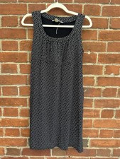 Abito smanicato vintage Blauata Italy nero bianco L viscosa elasticizzato made in EU